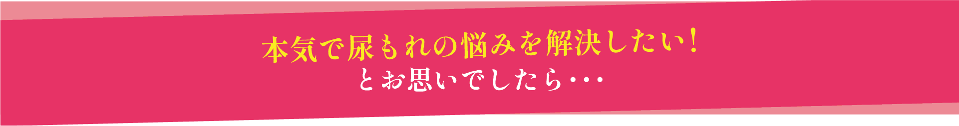 本気で尿もれの悩みを解決したい!とお思いでしたら・・・