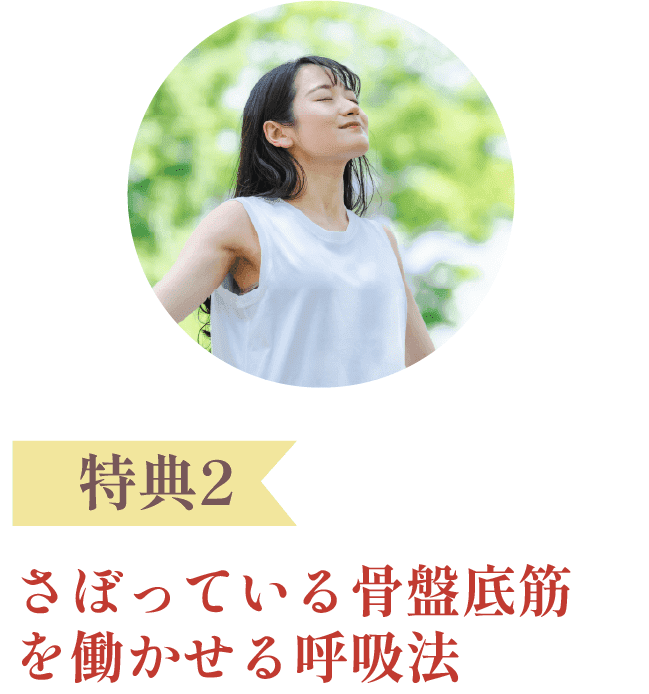 特典2：さぼっている骨盤底筋を働かせる呼吸法