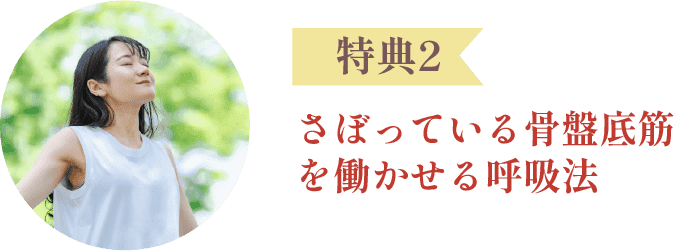 特典2：さぼっている骨盤底筋を働かせる呼吸法